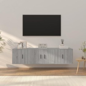 VEEKI Meuble TV, Meuble TV Suspendu, Meuble TV Industriel, Meuble TV Bois, Meuble Chambre, Convient pour Salon ou Chambre, En