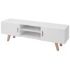 Générique Meuble TV MDF 150x35x48,5 cm Blanc Brillant,26.4 KG,242779, Meubles, Meubles TV