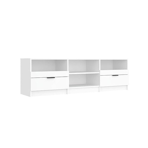 GuyAna Meuble TV Blanc 150x33,5x45 cm Bois dingénierie,Meuble TV,Table TV,Ensemble Meuble TV