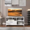 COSTWAY Meuble TV, Meuble Télé avec Tiroir et 3 Compartiments, Meuble pour TV jusquà 50 Pouces pour Salon, Chambre, Salle, B