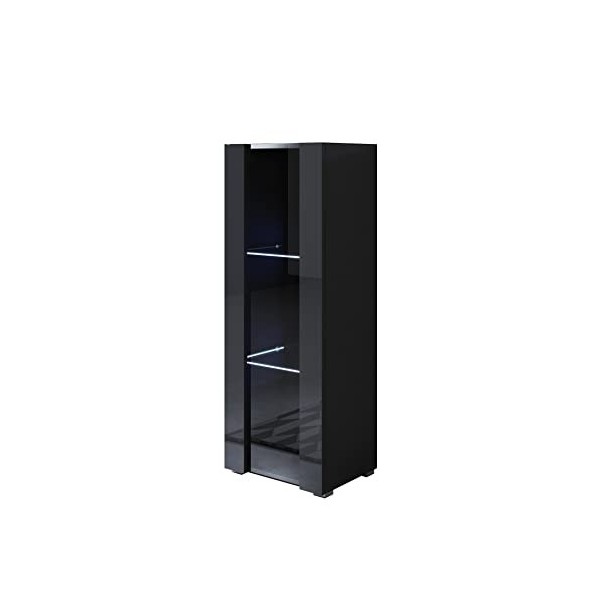 MB Muebles Bonitos | Vitrine Armoire Meuble de Rangement Luke V2 | Largeur 40 x Hauteur 128 x Profundeur 29 cm | avec LED | M