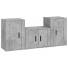 vidaXL Ensemble de Meubles TV 3 pcs Gris béton Bois dingénierie