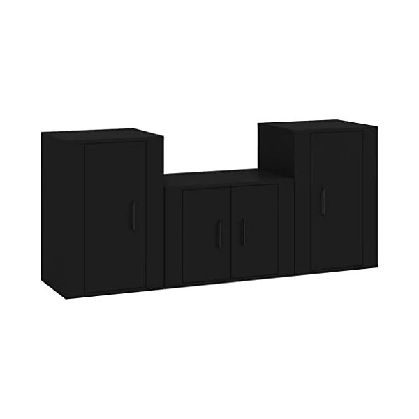 vidaXL Ensemble de Meubles TV 3 pcs Gris béton Bois dingénierie