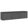 Camerina Meubles TV 3 pcs Gris Bois Massif de pin,Meuble TV,Meuble TV Moderne,Meuble de Salon359