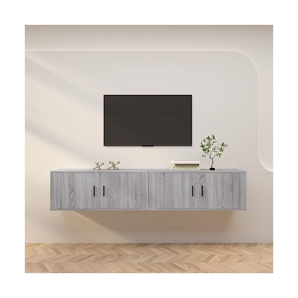 VEEKI Meuble TV, Meuble TV Suspendu, Meuble, Meuble TV avec Rangement，Meuble Industriel, Convient pour Salon ou Chambre, Meub