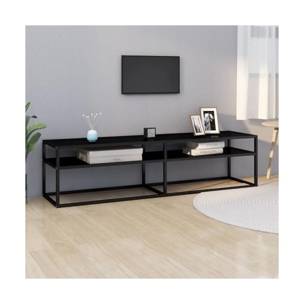 Meuble TV, Meuble TV Suspendu, Meuble, Meuble TV avec Rangement，Meuble Industriel, Convient pour Salon ou Chambre, Noir 160x4