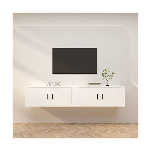 VEEKI Meuble TV, Meuble TV Suspendu, Meuble, Meuble TV avec Rangement，Meuble Industriel, Convient pour Salon ou Chambre, Meub