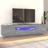Festnight Meuble TV LED,Meuble TV scandinaves,Meuble TV Moderne,Banc TV,Meuble TV avec lumières LED,Armoire Centre de Diverti