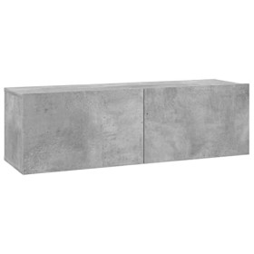 Meuble TV Gris béton 100x30x30 cm Aggloméré - Table TV Support de Télévision en Bois pour Salon Chambre Salle à Manger