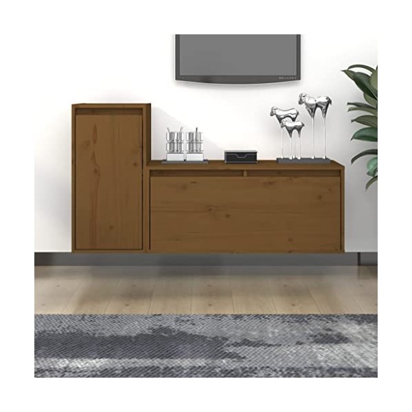 VEEKI Meuble TV, Meuble TV Suspendu, Meuble TV Industriel, Meuble TV Bois, Meuble Chambre, Convient pour Salon ou Chambre, Me