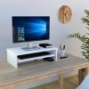 Henor Support Moniteur TV avec Plateau Amovible en Bois FSC® 62 x 32 x 18 cm. Supporte 50 Kg. Blanc