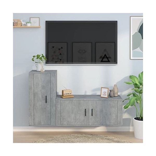 VEEKI Meuble TV, Meuble TV Suspendu, Meuble TV Industriel, Meuble TV Bois, Meuble Chambre, Convient pour Salon ou Chambre, En