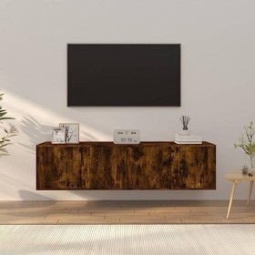 VEEKI Meuble TV, Meuble TV Suspendu, Meuble TV Industriel, Meuble TV Bois, Meuble Chambre, Convient pour Salon ou Chambre, En