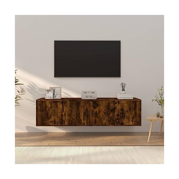 VEEKI Meuble TV, Meuble TV Suspendu, Meuble TV Industriel, Meuble TV Bois, Meuble Chambre, Convient pour Salon ou Chambre, En