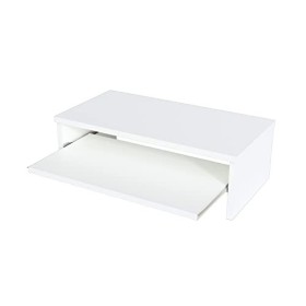 Henor Support Moniteur TV avec Plateau Amovible en Bois FSC® 62 x 32 x 18 cm. Supporte 50 Kg. Blanc