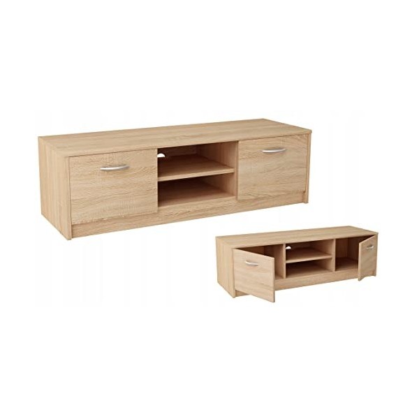 KUBUTKU Sonoma, Armoire de télévision basse pour salon, chambre à coucher, bureau Design moderne 36 x 160 x 41 cm