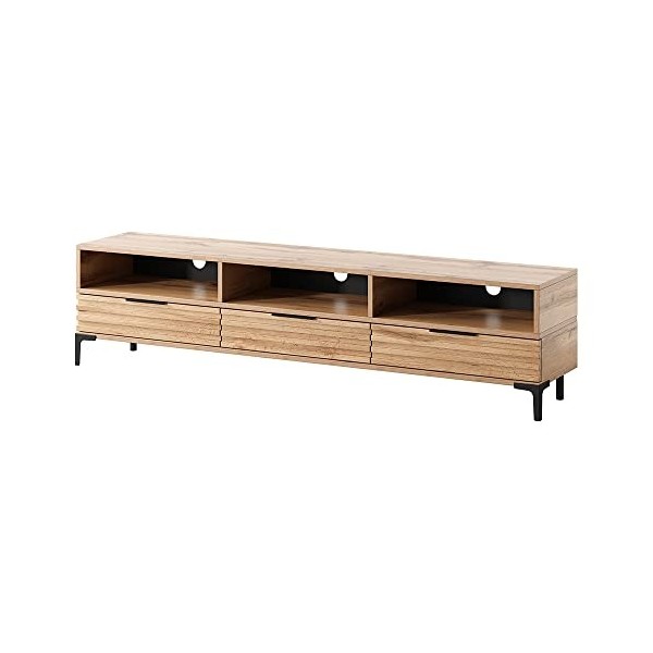 Selsey RIKKE - Meuble TV/Banc TV chêne wotan, 160 cm, sans LED 
