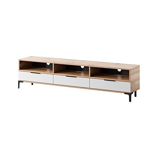 Selsey RIKKE - Meuble TV/Banc TV chêne wotan, 160 cm, sans LED 
