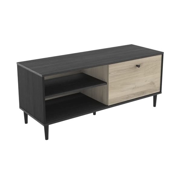 Demeyere Meuble TV Arty en Bois au Style Industriel – Format 110 * 39 * 48 Cm – Rangements Pratiques –Fabriqué en France