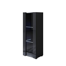MB Muebles Bonitos | Vitrine Armoire Meuble de Rangement Luke V2 | Largeur 40 x Hauteur 128 x Profundeur 29 cm | avec LED | M