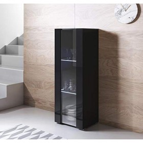 MB Muebles Bonitos | Vitrine Armoire Meuble de Rangement Luke V2 | Largeur 40 x Hauteur 128 x Profundeur 29 cm | avec LED | M