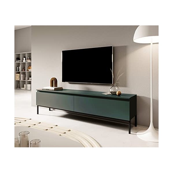 Selsey BEMMI Meuble TV, Melamine, Vert foncé, 150 cm