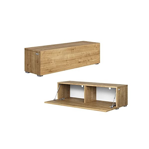 Platan Room - Meuble TV bas - Suspendu ou debout - 105/140/160/210/280 - En mat, chêne doré 105 x 30 x 32&nbsp;cm 