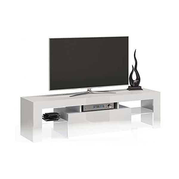 ADGO Meuble TV décoratif avec 3 étagères, étagères en Verre, Meuble TV, Meuble, étagère Debout avec Espace de Rangement 140 