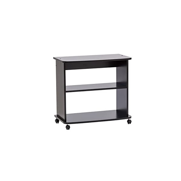 Relax et Design Meuble Chariot Blanc béton Porte TV, imprimante, Hi-FI, 71 x 75 x 40