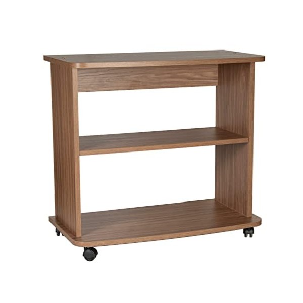 Relax et Design Meuble Chariot Blanc béton Porte TV, imprimante, Hi-FI, 71 x 75 x 40