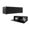 Meuble TV bas avec cadre brillant 105 cm de large corps noir mat + façade noir mat 