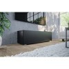 Meuble TV bas avec cadre brillant 105 cm de large corps noir mat + façade noir mat 