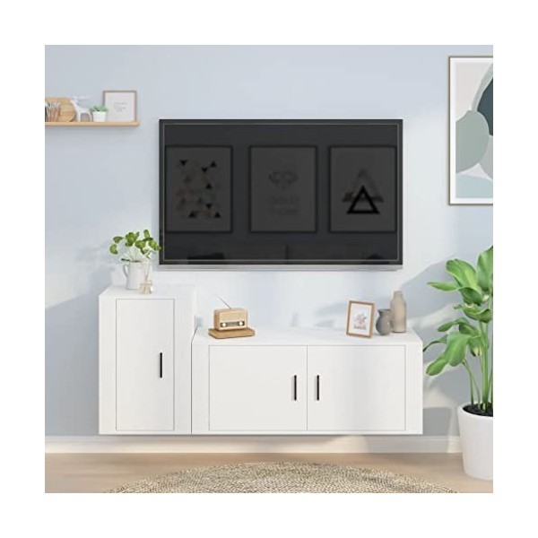 VEEKI Meuble TV, Meuble TV Suspendu, Meuble TV Industriel, Meuble TV Bois, Meuble Chambre, Convient pour Salon ou Chambre, En