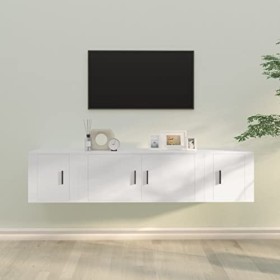 VEEKI Meuble TV, Meuble TV Suspendu, Meuble TV Industriel, Meuble TV Bois, Meuble Chambre, Convient pour Salon ou Chambre, En