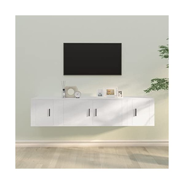 VEEKI Meuble TV, Meuble TV Suspendu, Meuble TV Industriel, Meuble TV Bois, Meuble Chambre, Convient pour Salon ou Chambre, En