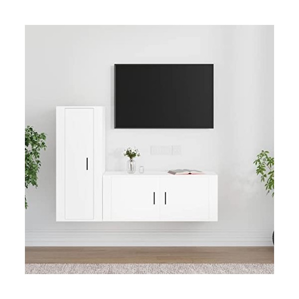 VEEKI Meuble TV, Meuble TV Suspendu, Meuble TV Industriel, Meuble TV Bois, Meuble Chambre, Convient pour Salon ou Chambre, En