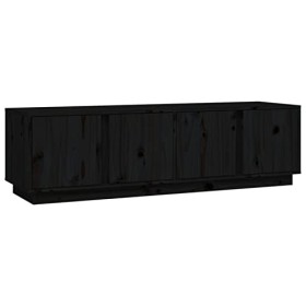 Lechnical Meuble TV pour meuble TV moderne, meuble TV salon, meuble TV noir 140 x 40 x 40 cm en bois massif de pin