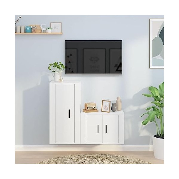 VEEKI Meuble TV, Meuble TV Suspendu, Meuble TV Industriel, Meuble TV Bois, Meuble Chambre, Convient pour Salon ou Chambre, En