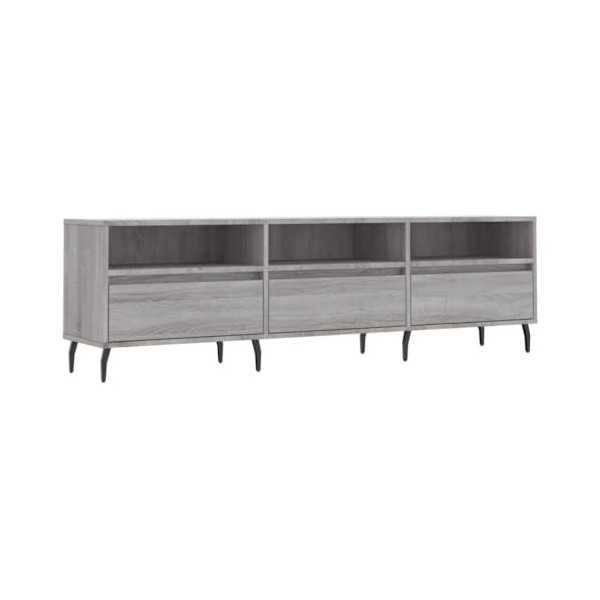 Hovothy Meuble TV Sonoma Gris 150x30x44,5 cm Bois dingénierie Buffet TV Espace de Vie Intérieur Style Calme Meuble de Salon 