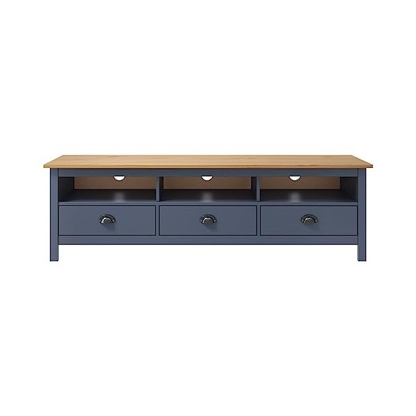 Générique Meuble TV Hill Range Gris 158x40x47 cm Bois de pin Solide,22 KG,288929, Meubles, Meubles TV