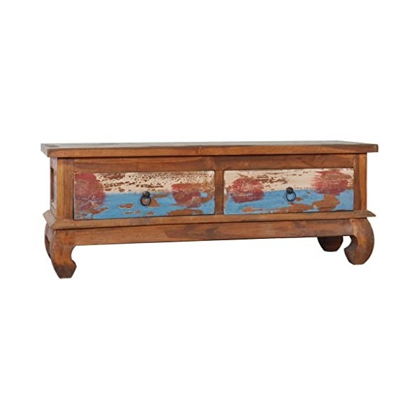 Générique Meuble TV 110x35x40 cm Bois de Teck recyclé,17.5 KG,289059, Meubles, Meubles TV