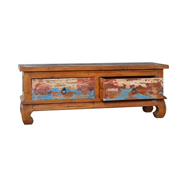 Générique Meuble TV 110x35x40 cm Bois de Teck recyclé,17.5 KG,289059, Meubles, Meubles TV