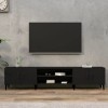 FAMIROSA Meuble TV Noir 180x31,5x40 cm Bois dingénierie 26.8KG 