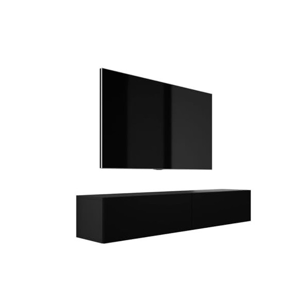 3E 3xE living.com Meuble TV Suspendu, D: L: 170 cm, H : 34 cm, P : 32 cm. Rangement TV, Meuble TV Mural, Table TV, Meuble Tel
