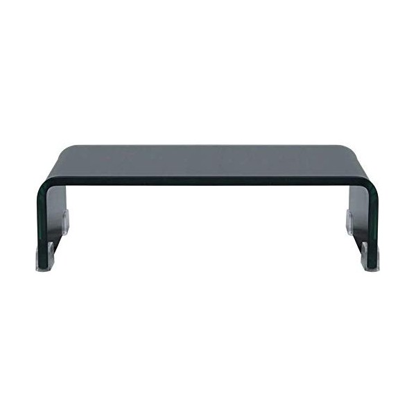 vidaXL Meuble TV de Salon Support pour Moniteur 40 x 25 x 11 cm Verre Noir