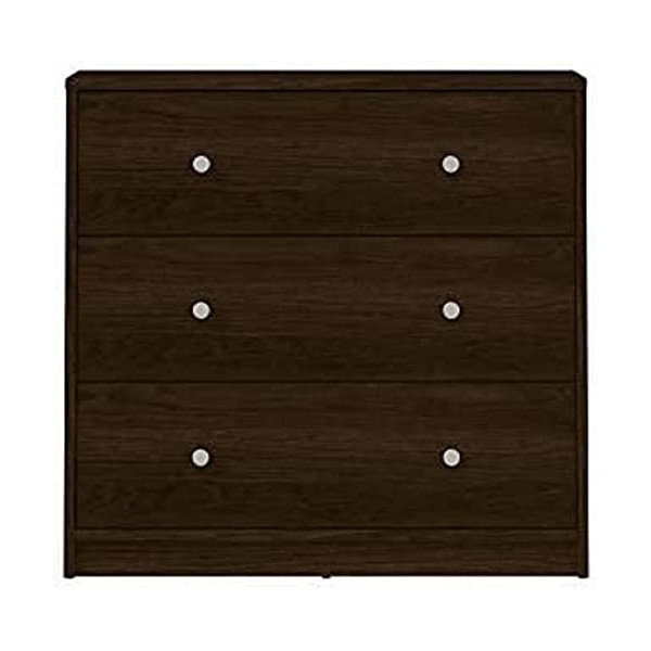 Tvilum 3 tiroirs Poitrine, Noir, H. 68,3 x L. 72,4 x P. 30,1 cm