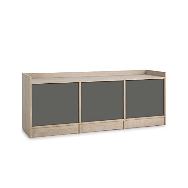 VS Venta-stock Meuble TV Moscú avec 3 Portes, Couleur Chêne/Blanc, 139 cm Largeur 40 cm Profondeur 54 cm Hauteur 
