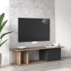 Dmora Meuble de salon essentiel meuble TV avec une porte battante et compartiments ouverts, 140 x 35 x 34 cm, coloris chêne e