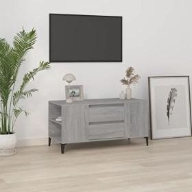 Keyur Meuble TV, Banc TV Buffet Bas Support de Télévision Meuble Télé Meuble TV Sonoma Gris 102x44,5x50 cm Bois dingénierie