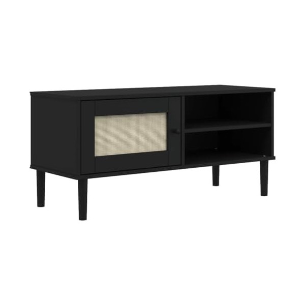 vidaXL Meuble TV SENJA Aspect rotin Marron 106x40x49cm Bois Massif pin